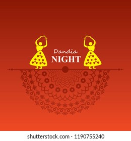 Illustration of Navratri and Garba utsav greeting card stock vector