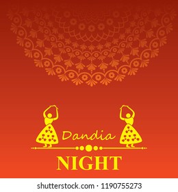 Illustration of Navratri and Garba utsav greeting card stock vector