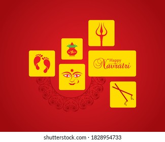 Illustration of Navratri utsav greeting card which is celebrate in India
