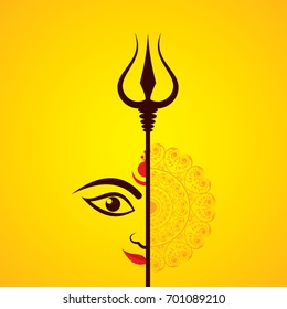 Illustration of Navratri utsav greeting card