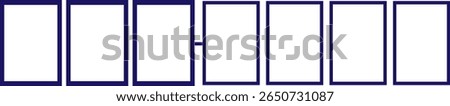 An illustration of a navy blue postal code frame.