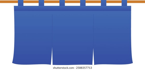 Illustration of a navy blue triple curtain