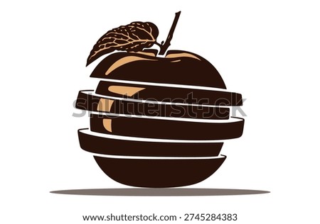 illustration of a neatly cut apple