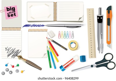 An illustration of necessary office tools