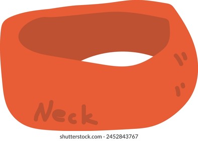 Illustration of a neck warmer made of red knit material