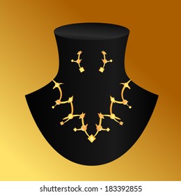 illustration necklace and earrings 