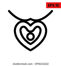 illustration of necklace line icon