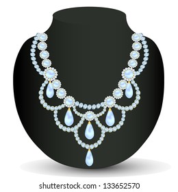 illustration necklace women for marriage with pearls