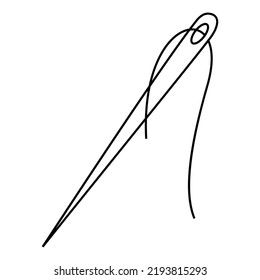 Illustration of needle and thread Icon