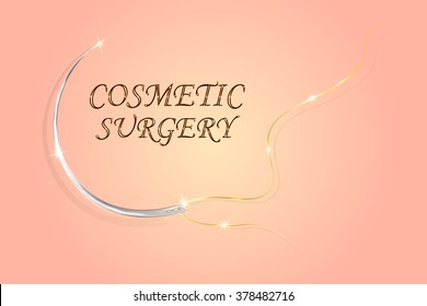 Illustration Of Needles And Surgical Thread For Plastic Surgery