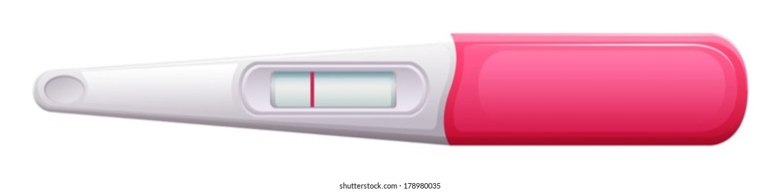 Ilustración de un resultado negativo de una prueba de embarazo sobre un fondo blanco