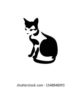 Illustration Negative Space Cat Logo Vector Stock Vector (Royalty Free ...