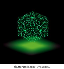 illustration neon cube