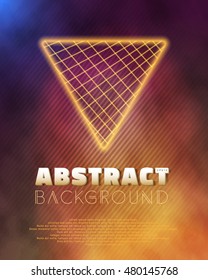 Illustration of Neon Poster Template Retro Disco 80s Background