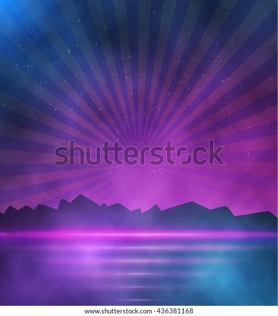 Illustration Neon Style Background 1980 Neon Stock Vector Royalty Free