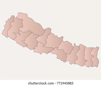 Illustration Nepal Map Stock Vector (Royalty Free) 771945883 | Shutterstock