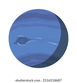 Illustration of Neptune, the fourth-largest planet in the Solar System, the third-most-massive planet, and the densest giant planet.
