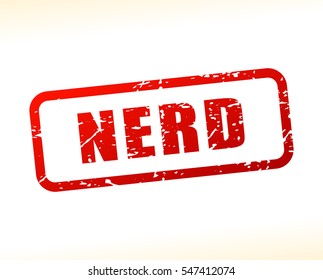 Illustration of nerd text buffered on white background