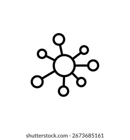 Illustration of a network of interconnected nodes forming a complex system, represents connectivity and data flow
