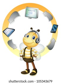 Illustration of a networking bee