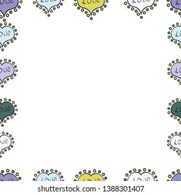 Illustration in neutral, black and white colors. Seamless pattern. Vector illustration. Quadrate frames doodles.