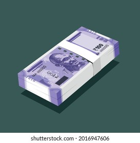 Illustration of New Indian Currency in 3D