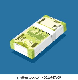 Illustration of New Indian Currency in 3D