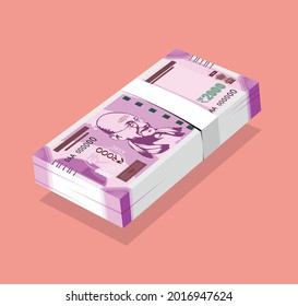 Illustration of New Indian Currency in 3D