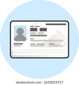 Illustration of new Individual Number Card (My Number Card), front side. It is based on the new design that is planned to be released in 2026. Vector format is transparent around the illustration.