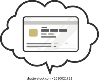 Illustration of new Individual Number Card (My Number Card) in a speech bubble. It is based on the new design that is planned to be released in 2026. Vector is transparent around the illustration.