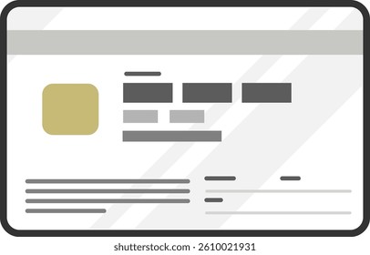 Illustration of new Individual Number Card (My Number Card), back side. It is based on the new design that is planned to be released in 2026. Vector format is transparent around the illustration.