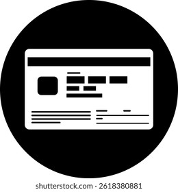 Ilustração do novo Cartão de Número Individual (Meu Cartão de Número), frente e verso. Cartão de identidade japonês baseado no novo design de 2026. O formato vetorial é preto monocromático, todas as áreas brancas são transparentes.