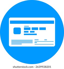 Illustration of new Individual Number Card (My Number Card), front and back. Japanese ID card based on new design from 2026. Blue and white. Vector format has transparent background.