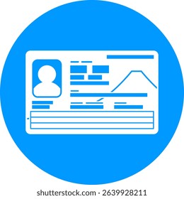 Illustration of new Individual Number Card (My Number Card), front and back. Japanese ID card based on new design from 2026. Blue and white. Vector format has transparent background.