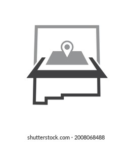 illustration of new mexico geographic, vector art.