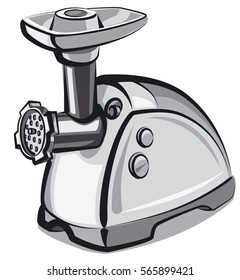 illustration of new modern meat grinder