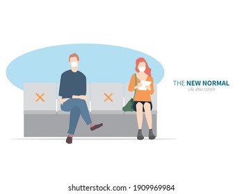 Illustration of New Normal Lifestyle.
