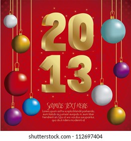 illustration of new year 2013, happy new year, vector illustration