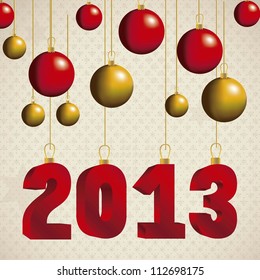 illustration of new year 2013, happy new year, vector illustration