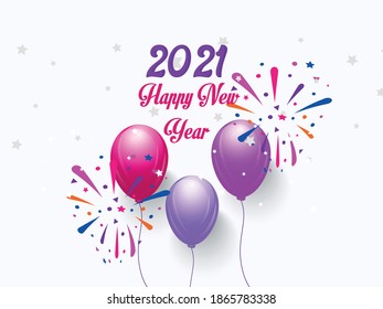  Illustration of New Year 2021 Typographical Lighting Background
