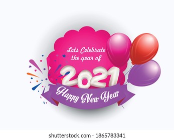  Illustration of New Year 2021 Typographical Lighting Background