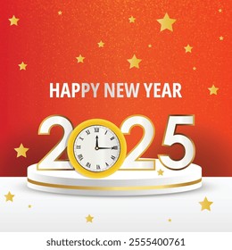 Illustration of the new year 2025 started. It can be used as carousel, banner or in social media etc.