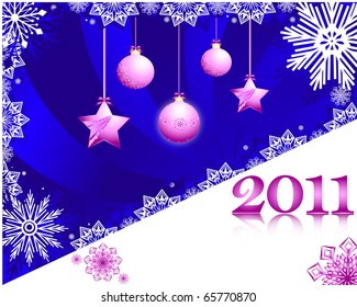 Illustration of the new year background with decorations
