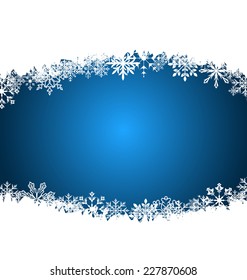 Illustration New Year background made in snowflakes, copy space for your text - vector