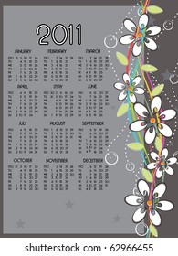 illustration of new year calender 2011