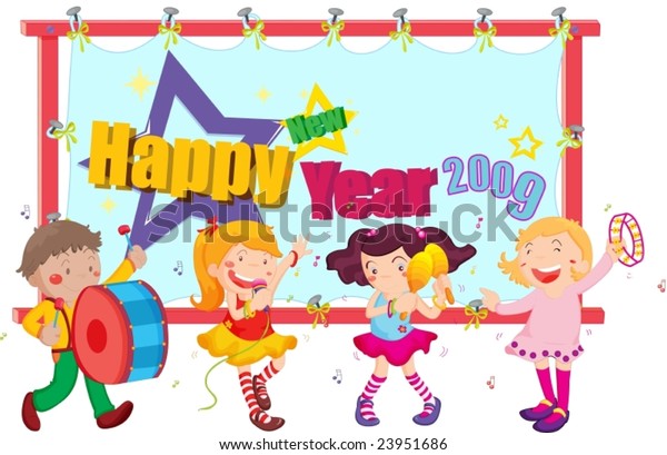 Illustration New Year Celebrations Stock Vector Royalty Free