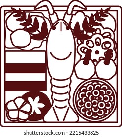 Illustration of New Year dishes