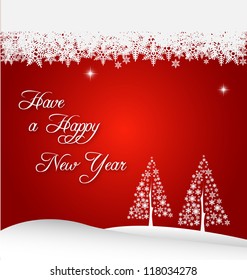 	Illustration of New Year holiday background with stylized Christmas tree