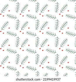 illustration new year pattern, pine branch