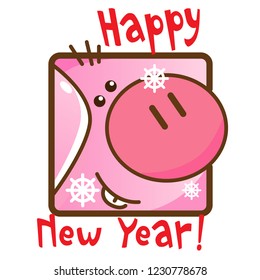 illustration with a new year pig